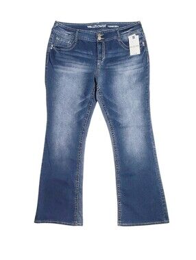 Wallflower Womens Luscious Curvy Bootcut Mid Rise Jeans Size 17 Jenna Blue NWT